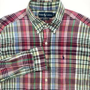 Ralph Lauren‎ Men's Long Sleeve Multicolor Striped Button Down Large Cotton Pony